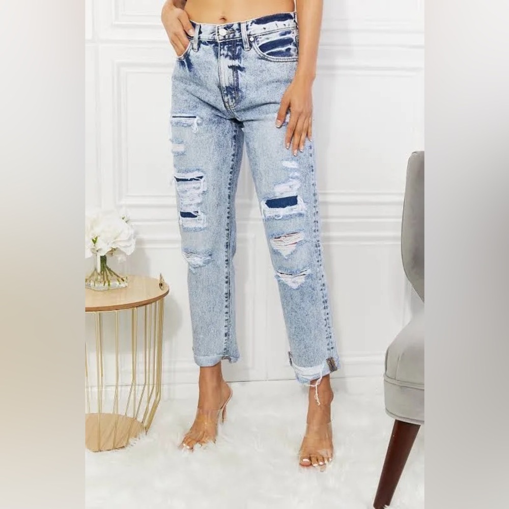 NWT Kancan Distressed Light Blue Jean